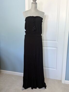 White House Black Market Black Summer Maxi Dress, sz XL
